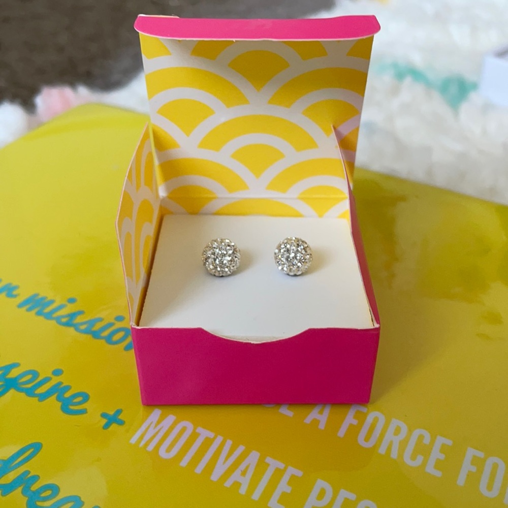 New in box Swarovski crystal pave earrings